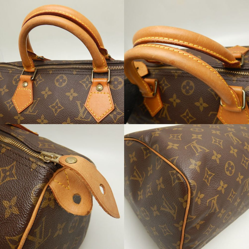 Louis Vuitton Monogram Speedy 30 Handbag Brown