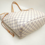 Louis Vuitton Damier Azur Neverfull MM Tote Bag White