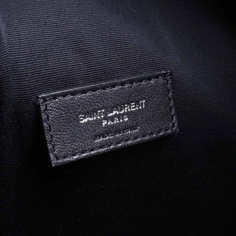 Saint Laurent- Raffia Leather Teddy Tote Bag Black