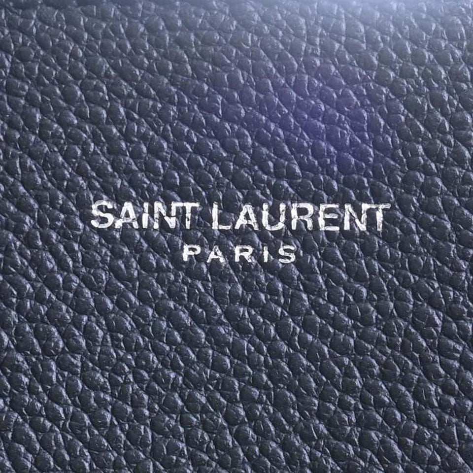 Saint Laurent- Leather Shopping Bag Tote Bag Black