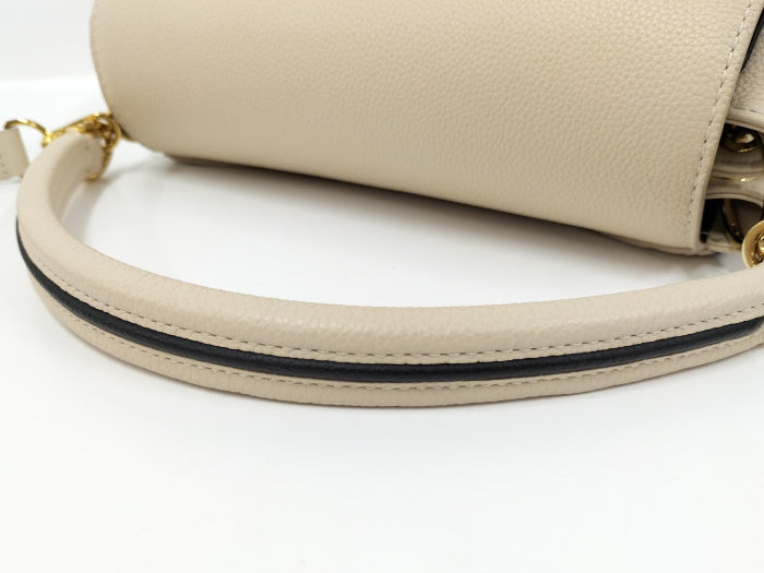 Louis Vuitton Double V Shoulder Bag Leather Monogram Creme