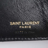 Saint Laurent- Leather Tiny Wallet Tri-fold Compact Wallet Black