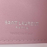 Saint Laurent- Leather Tiny Wallet Tri-fold Compact Wallet Pink