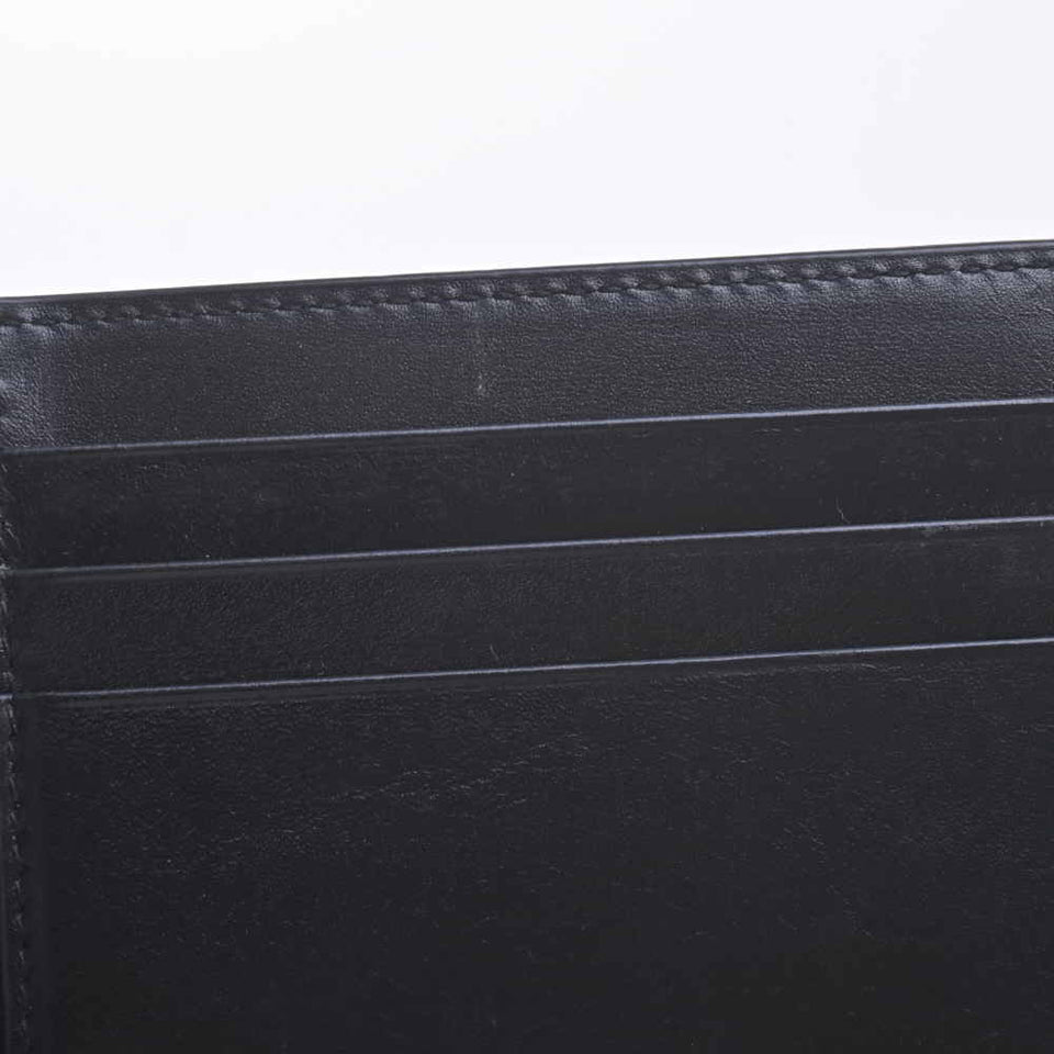 Saint Laurent- Leather Money Clip Bifold Wallet Billfold Black