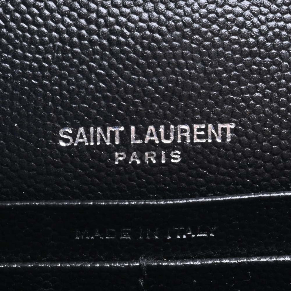 Saint Laurent- Leather Chain Shoulder Wallet Long Wallet Black