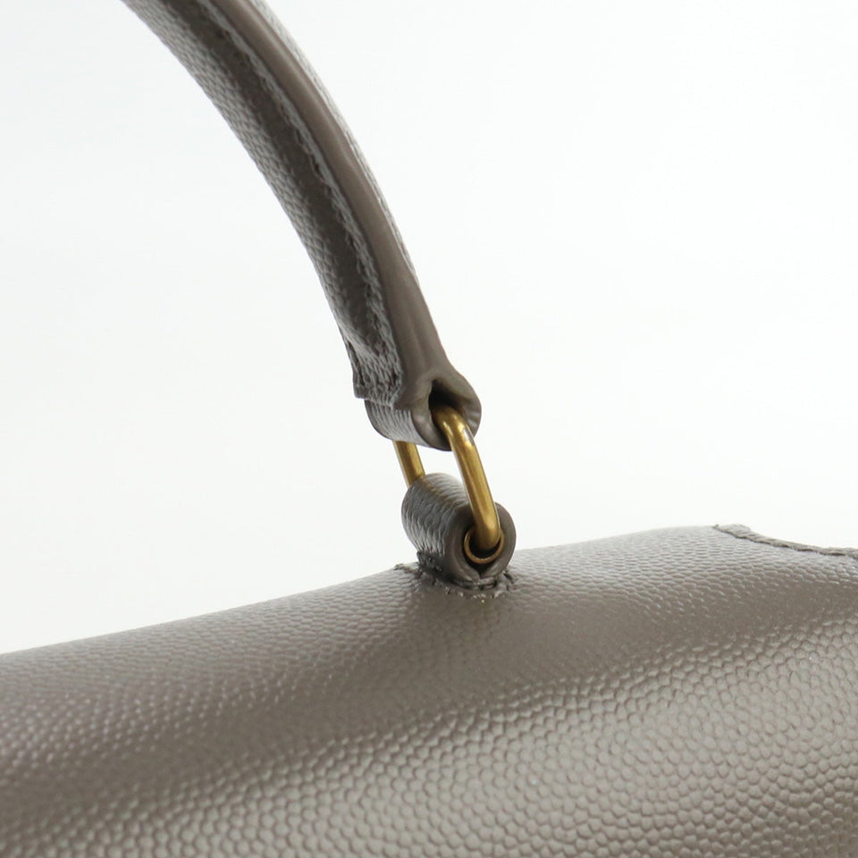 Saint Laurent- Cassandra Top Handle Medium Gray