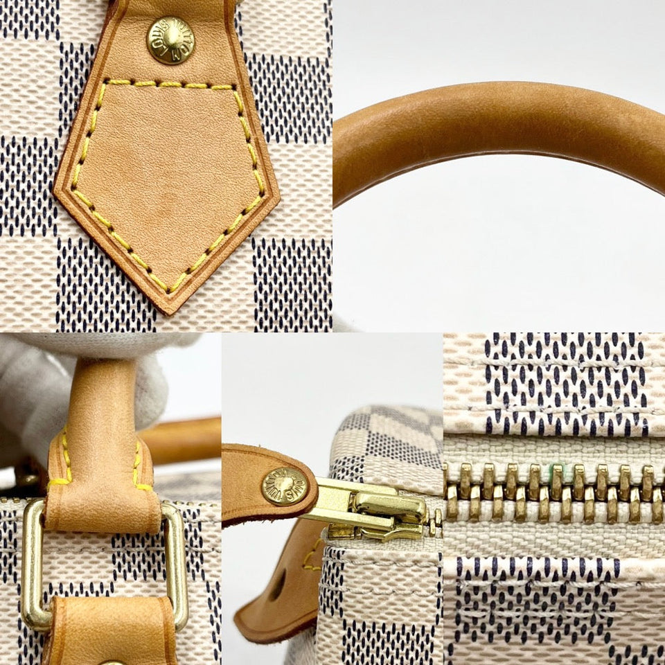 Louis Vuitton Handbag Damier Azur Speedy 30 Boston Bag White