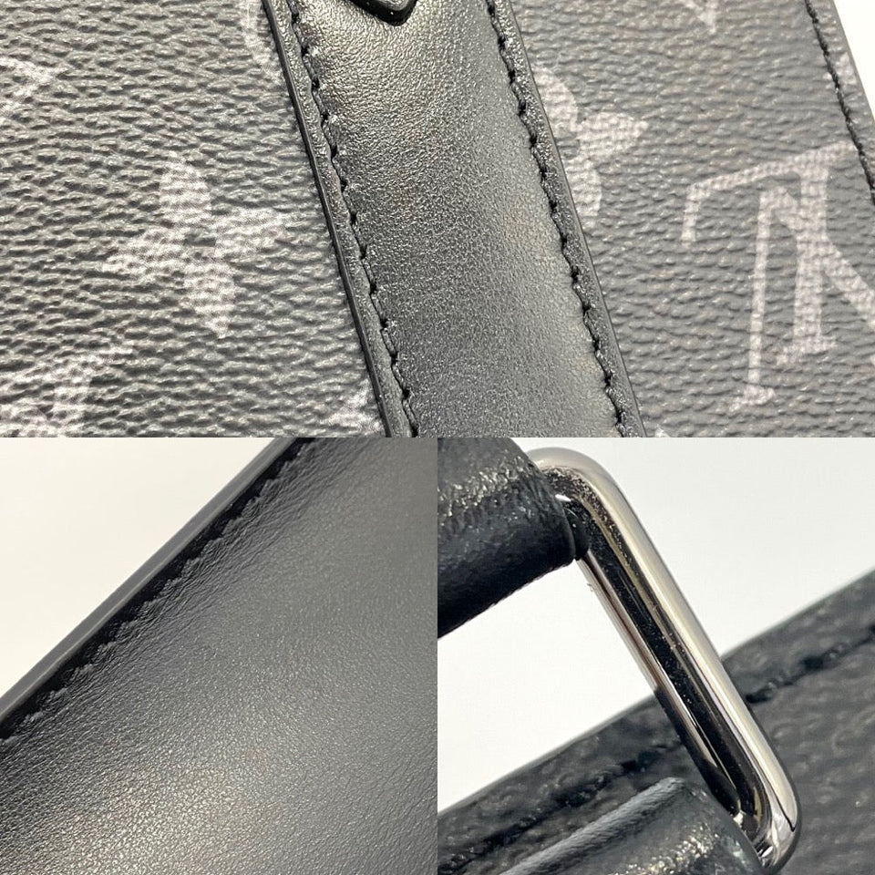 Louis Vuitton Monogram Eclipse Sac Plat Mini Shoulder Bag Black