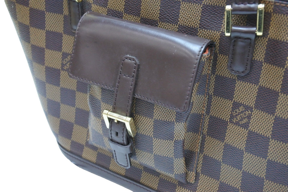 Louis Vuitton Shoulder Bag Tote Bag Manosque PM Damier Ebene Brown