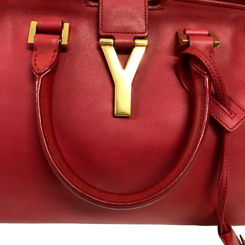 Saint Laurent- Petit Cabas Shoulder Bag Wine Red Gold Metal Fittings