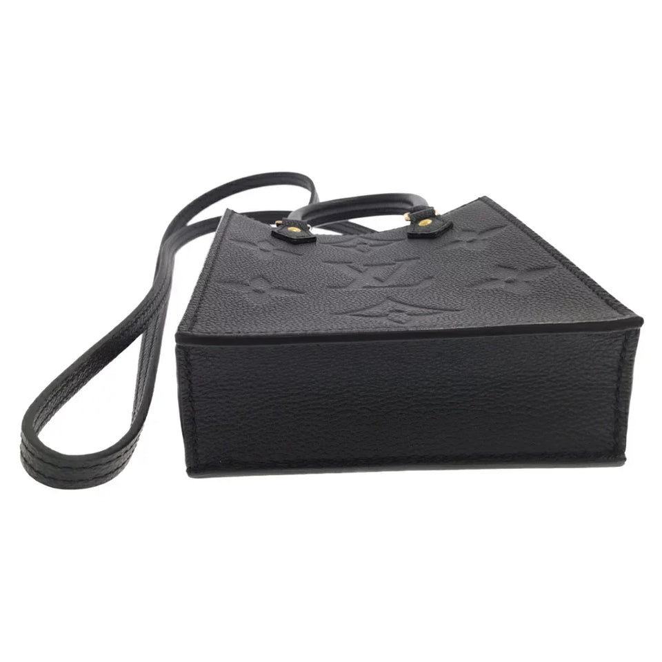 Louis Vuitton Monogram Implant Petite Sac Plat Shoulder Bag Black
