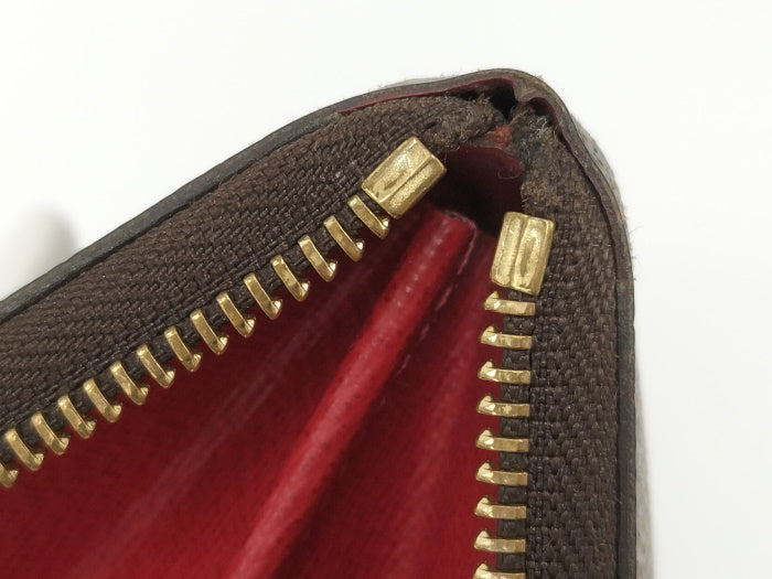 Louis Vuitton Portefeuille Clemence Round Zipper Long Wallet Damier Cerise