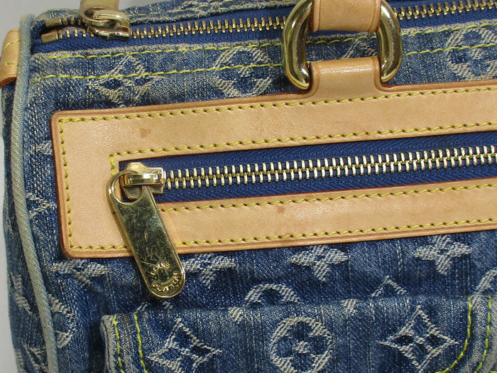Louis Vuitton Neo Speedy Handbag Mini Boston Bag Monogram Denim Blue
