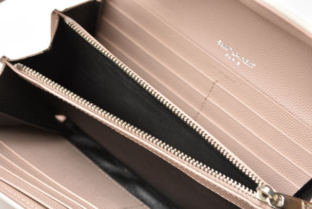 Saint Laurent- Chain Wallet Long Wallet Evening Bag Leather Rose