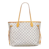 Louis Vuitton Damier Azur Neverfull MM Tote Bag Shoulder Bag White