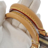 Louis Vuitton Nano Speedy Monogram Canvas Brown Leather Black