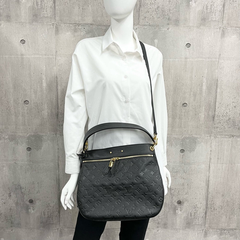 Louis Vuitton 2way Monogram Implant Spontini One Handbag  Black