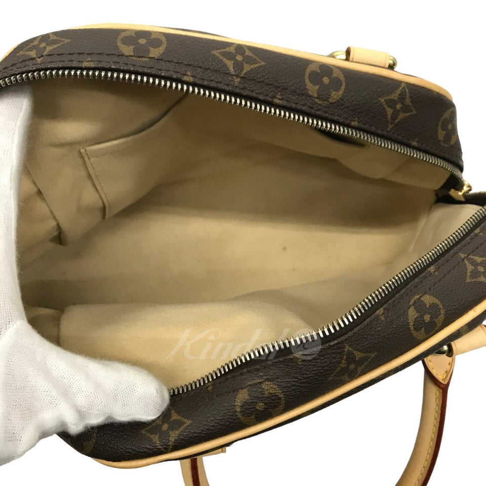 Louis Vuitton Manhattan PM Monogram Handbag Mini Boston Bag Brown