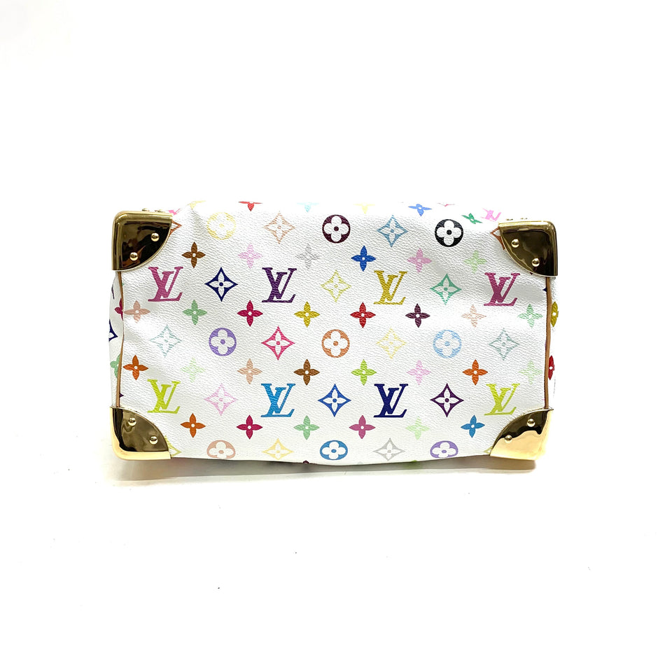 Louis Vuitton Monogram Multicolor Speedy 30 Boston Bag WH Bron White