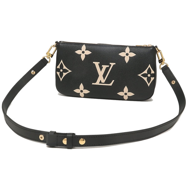 Louis Vuitton Shoulder Bag Black Beige