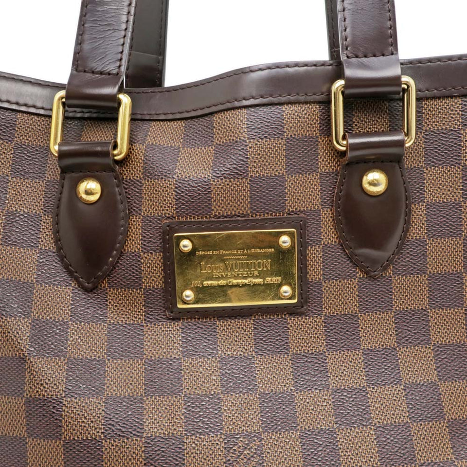 Louis Vuitton Hampstead PM Tote Bag Handbag Damier Dark Brown
