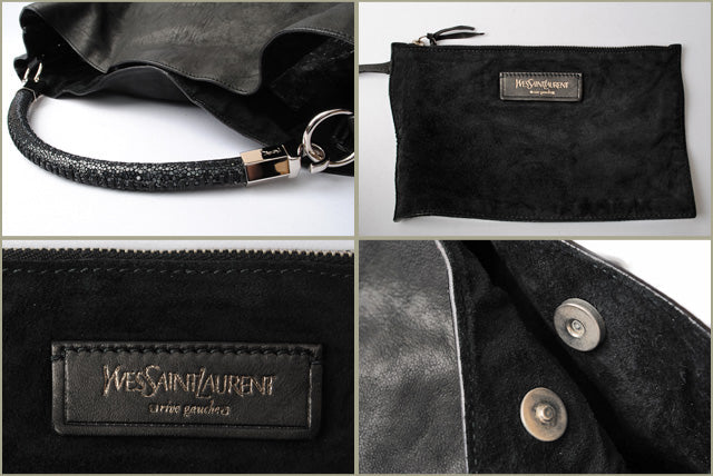 Saint Laurent- Shoulder Bag Sheepskin Black