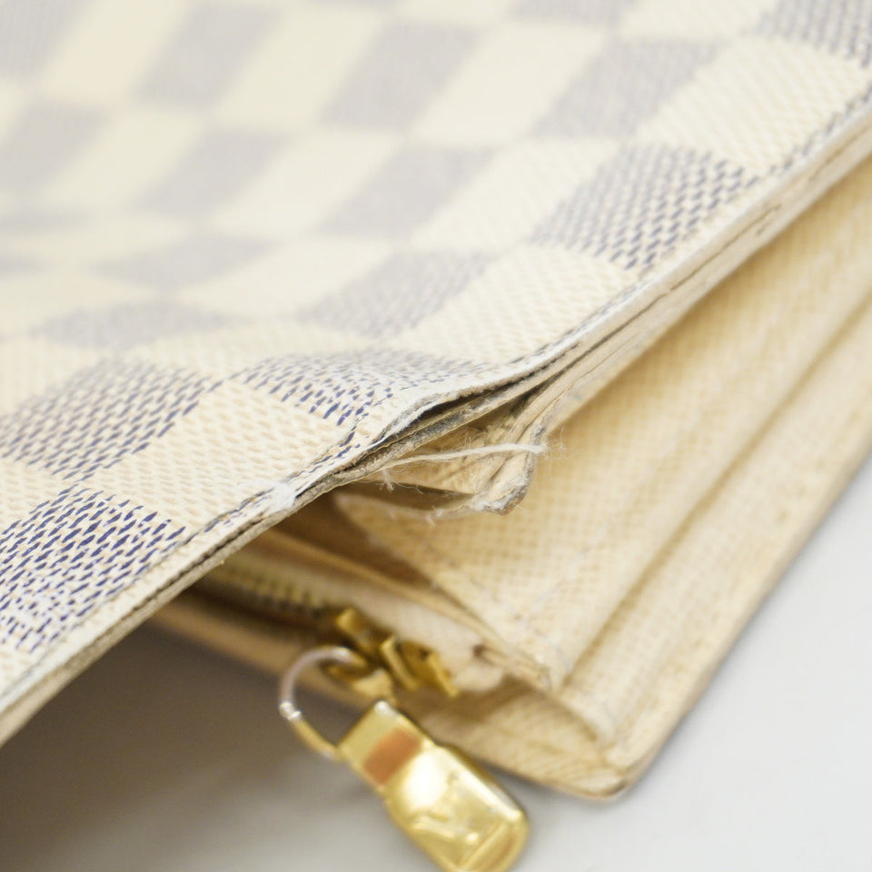 Louis Vuitton Bifold Long Wallet Damier Azur Portefeuille Sarah Wallet