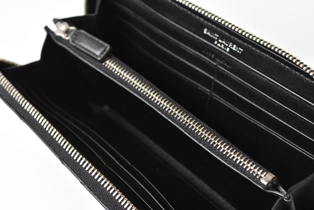 Saint Laurent- Paris Wallet Long Wallet Leather Black