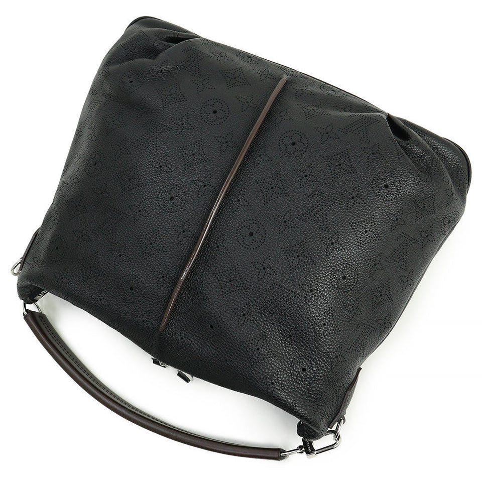 Louis Vuitton Beaubourg Hobo MM Mahina Leather Shoulder Bag Black