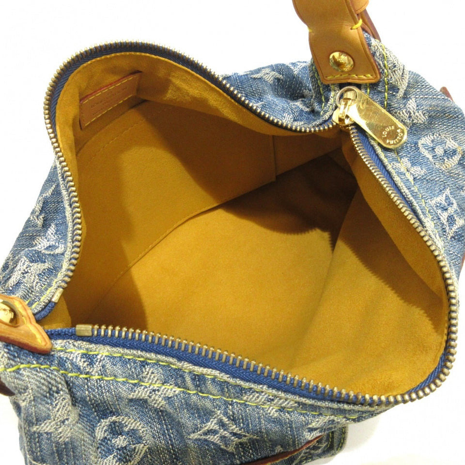 Louis Vuitton Baggy PM Shoulder Bag Blue Denim Leather