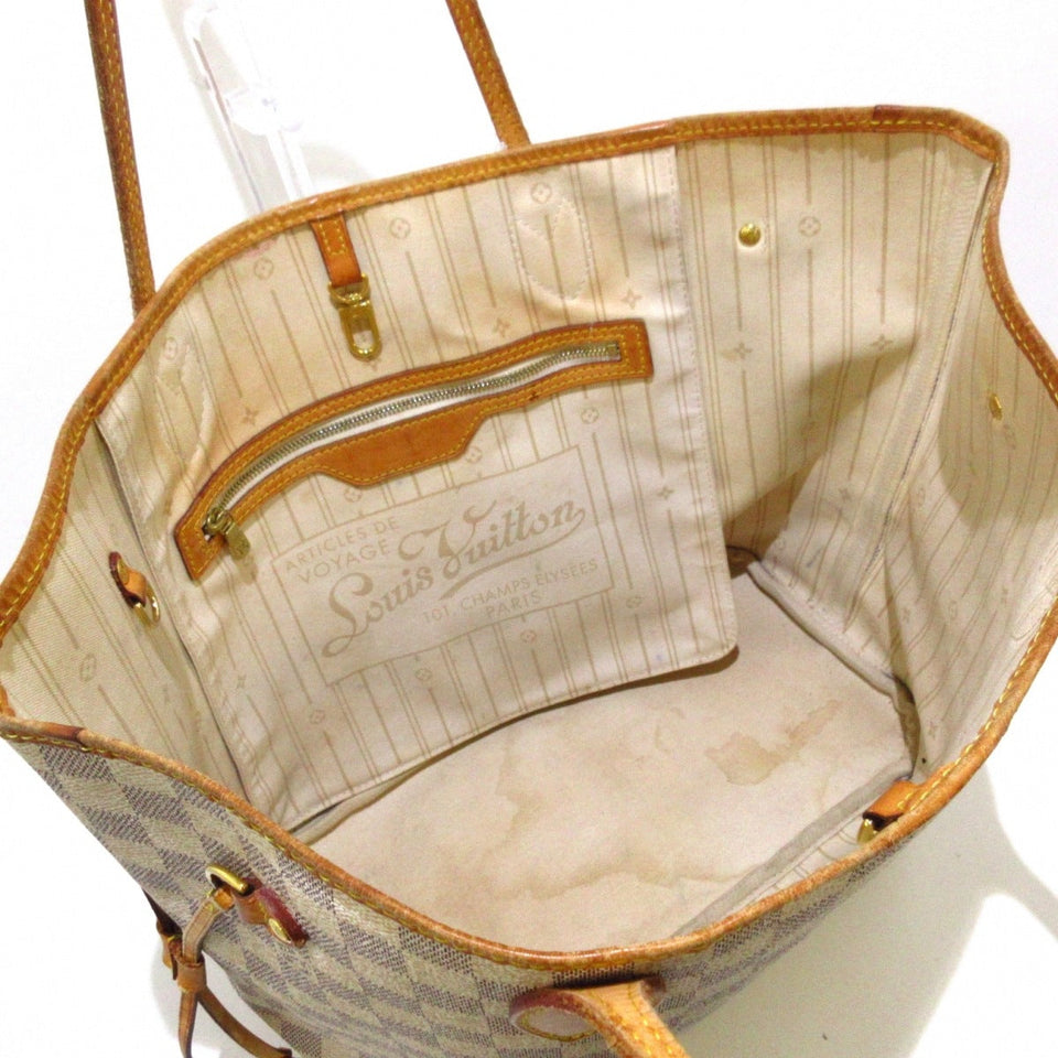 Louis Vuitton Neverfull MM Tote Bag Azure Damier Canvas