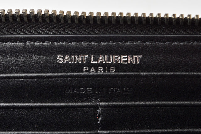 Saint Laurent- Wallet Long Wallet Monogram Crocodile Leather Black