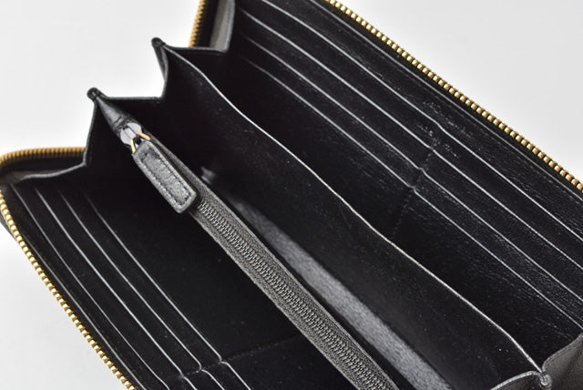 Saint Laurent- Paris Wallet Long Wallet Round Zipper Leather Black