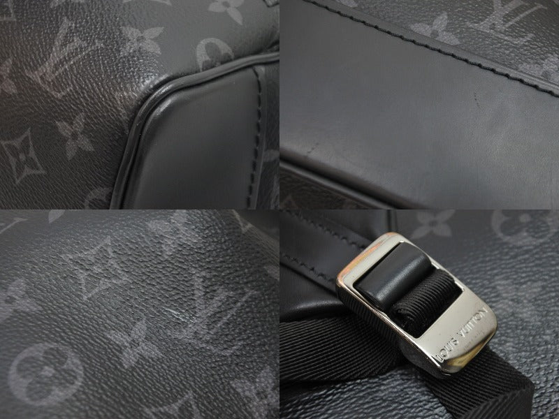 Louis Vuitton Backpack Steamer Monogram Eclipse Canvas Black
