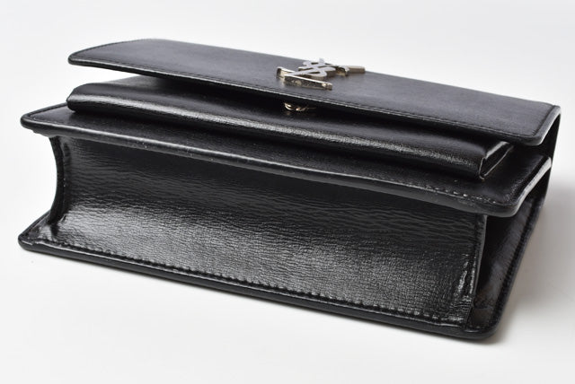Saint Laurent- Paris Chain Shoulder Bag Sunset Leather Black
