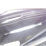 Louis Vuitton Round Zipper Long Wallet  Monogram Implant Black