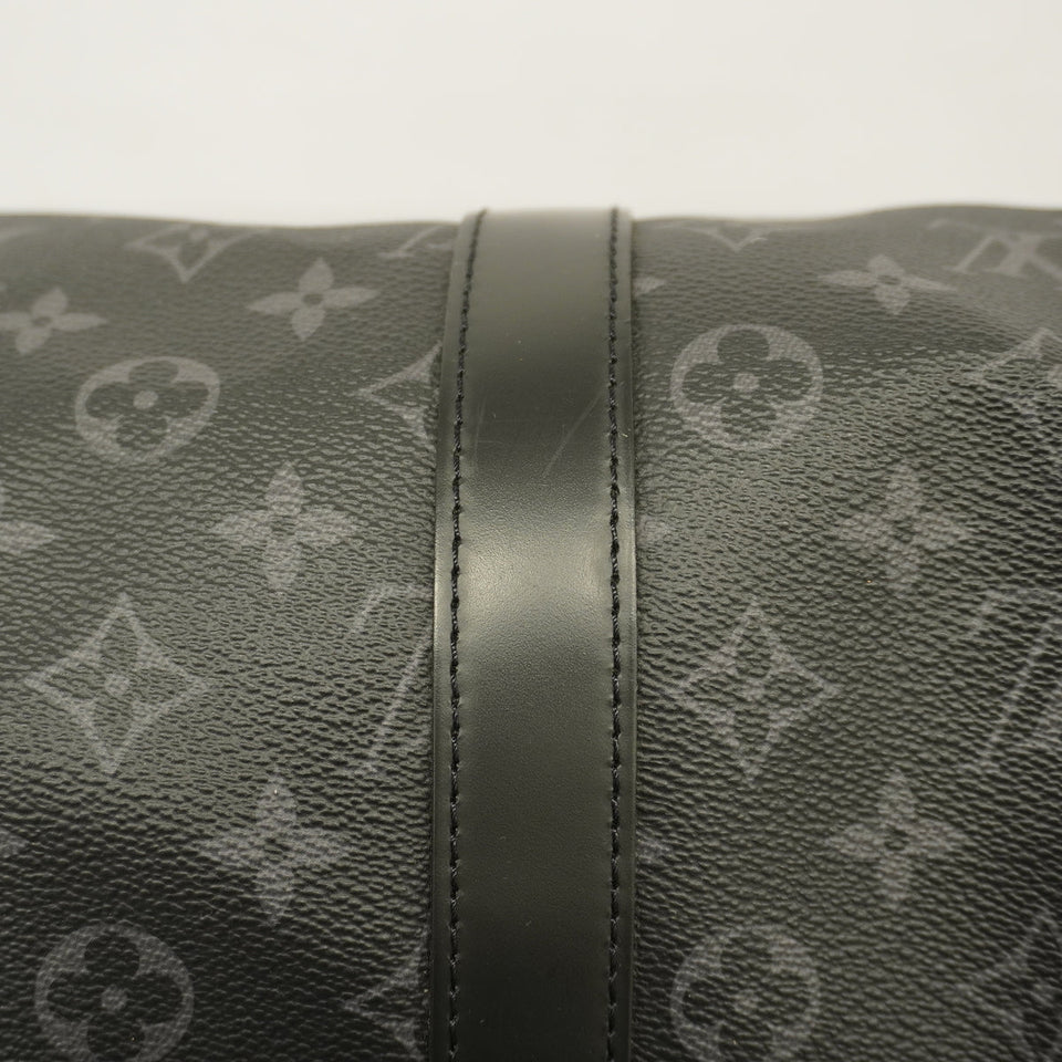 Louis Vuitton Boston Bag Monogram Eclipse Keepall Bandouliere 55