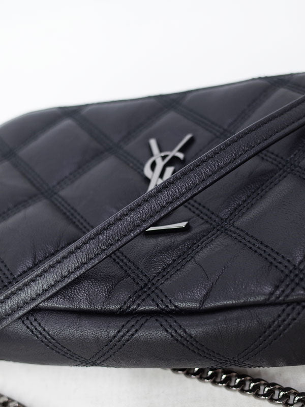 Saint Laurent- Becky Double Zip Pouch Shoulder Bag Black