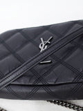 Saint Laurent- Becky Double Zip Pouch Shoulder Bag Black