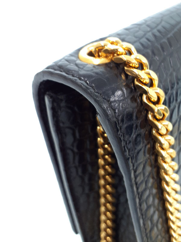 Saint Laurent- Paris Logo Kate Chain Shoulder Bag Black