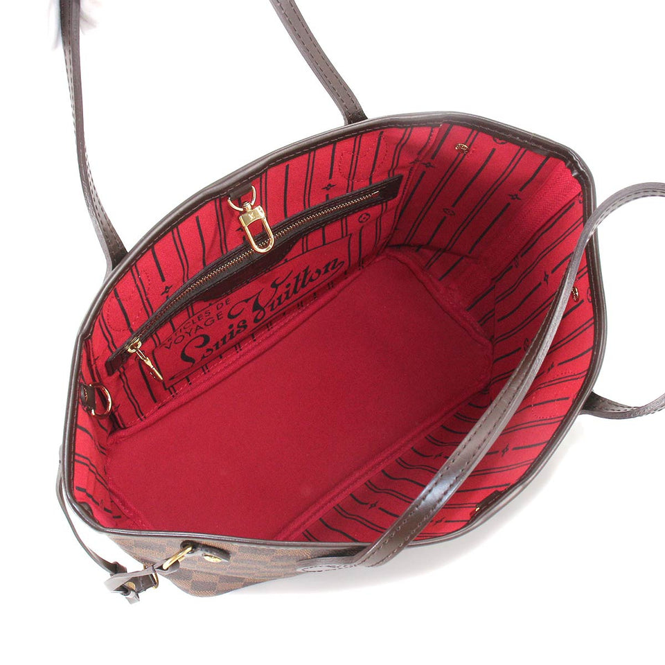 Louis Vuitton Damier Neverfull PM Tote Bag Ebene Brown