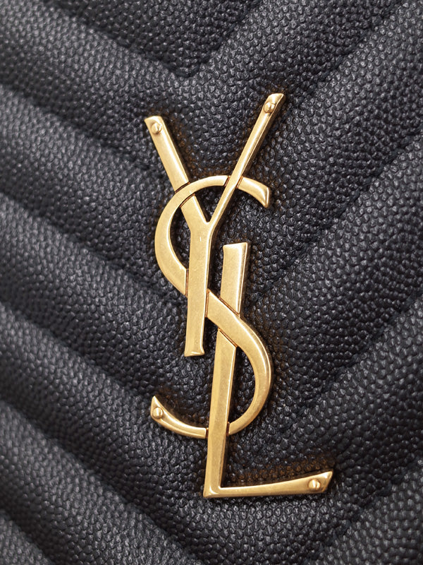 Saint Laurent- Paris Vinyl Chain Shoulder Bag Black
