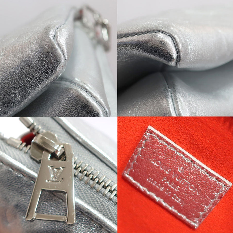 Louis Vuitton Coussin PM Monogram Embossed Lambskin Leather Silver