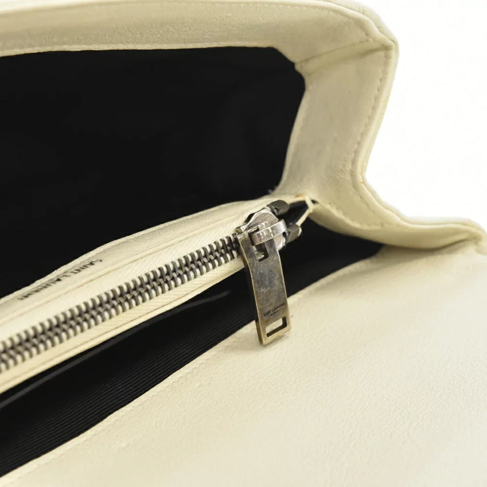 Saint Laurent- Paris Satchel 2way Chain Shoulder Bag White