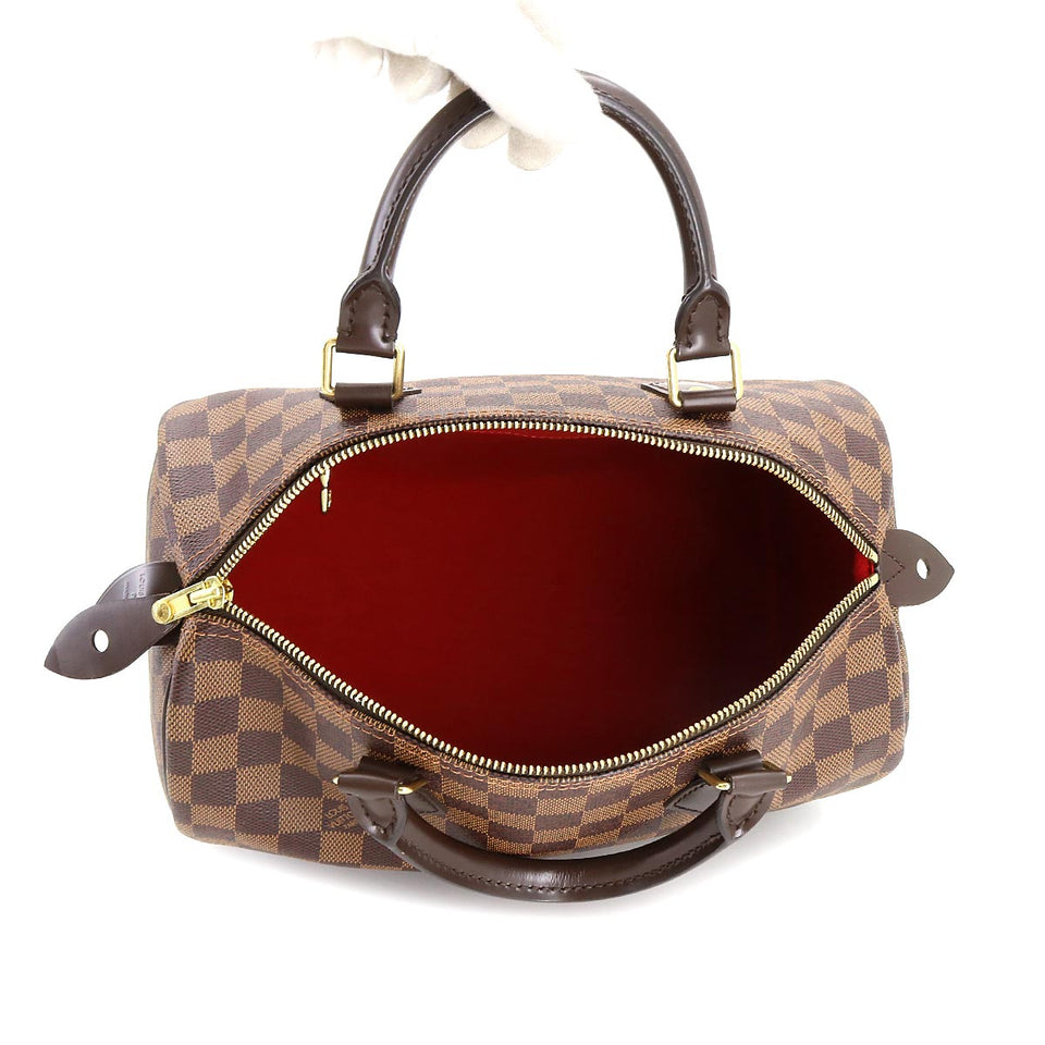 Louis Vuitton Damier Speedy 30 Hand Bag Ebene Brown Gold Hardware