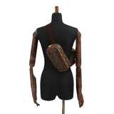 Louis Vuitton Monogram Pochette Gange Body Bag Brown Gold Metal Fittings