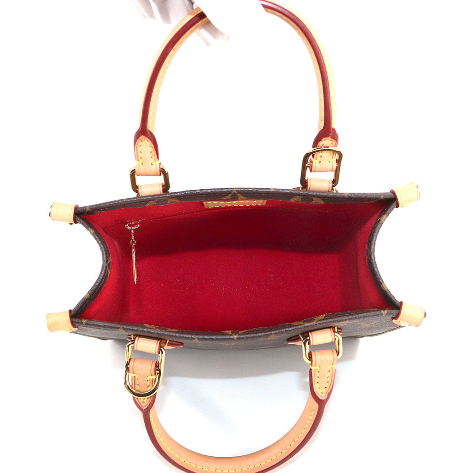Louis Vuitton Monogram Sac Plat BB 2 Way Hand Shoulder Bag Brown