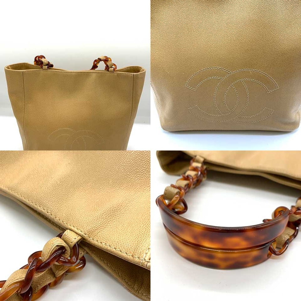 Chanel Caviar Skin Tortoise Shell Tote Bag