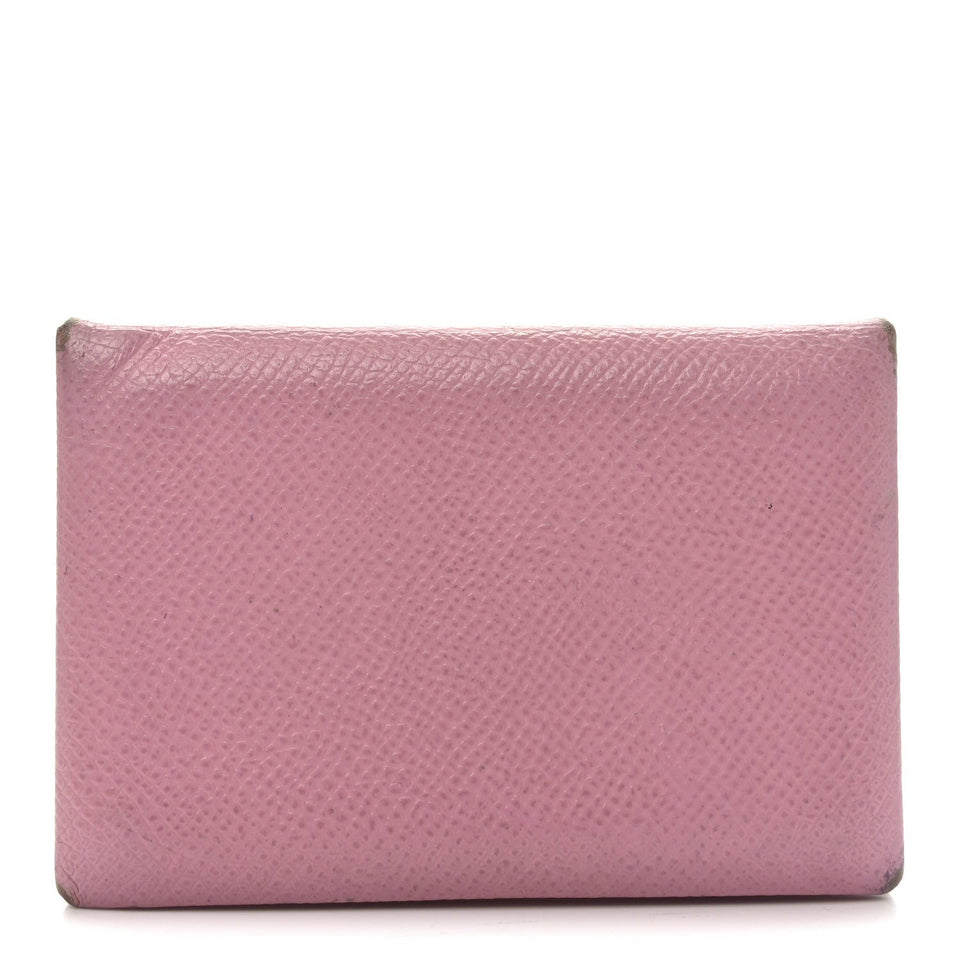 Hermes Epsom Calvi Card Case 5P Pink