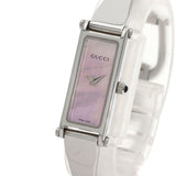 Gucci Watches Quartz 1500L Stainless Steel , Stainless Steel Silver Square face Pink shell dial Women